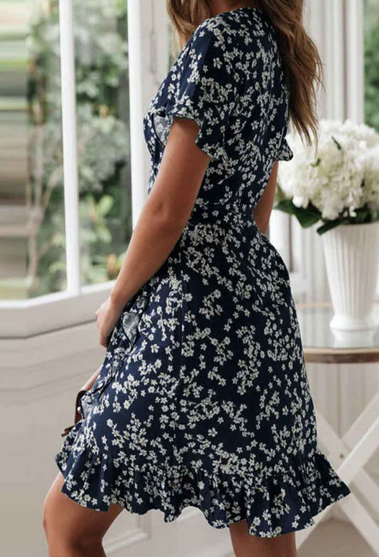 Perfect Navy Dress -  omlottklänning